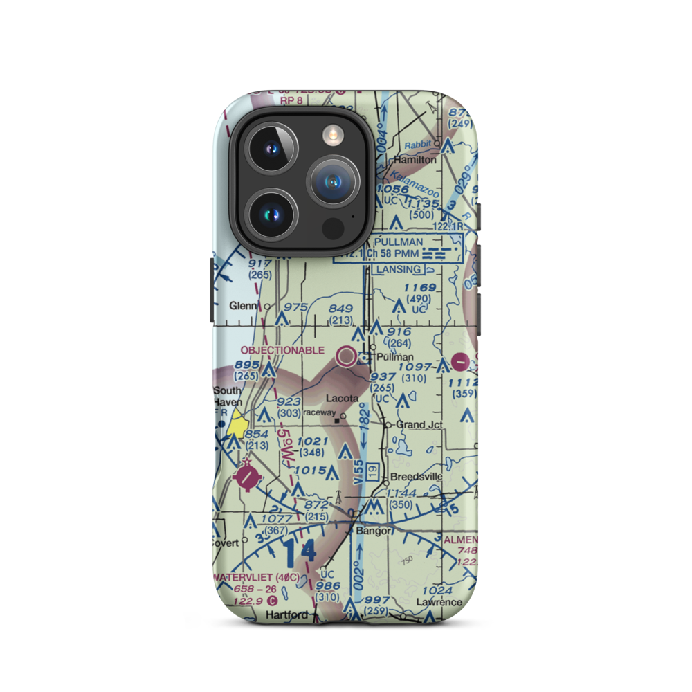 Walle Field (M86) VFR Sectional  Tough iPhone Case iPhone 16 Pro model shown