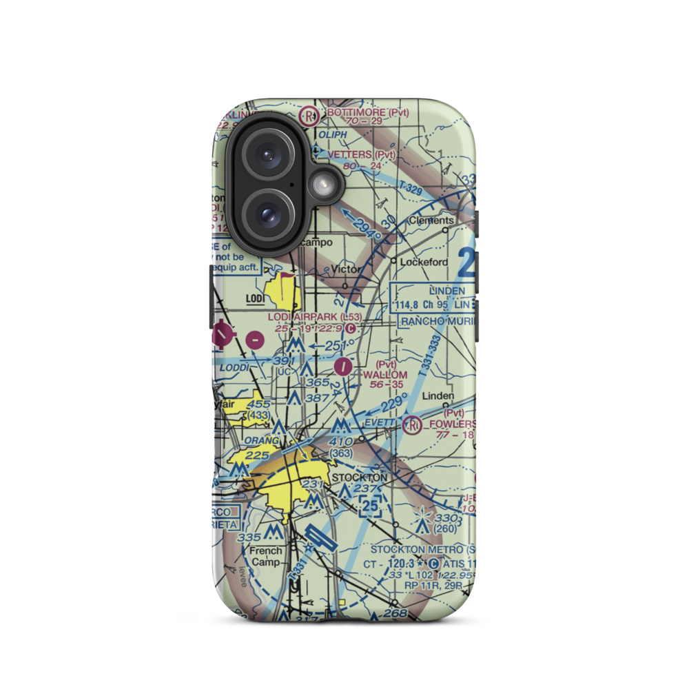 Wallom Field (8CA8) VFR Sectional  Tough iPhone Case iPhone 16 model shown