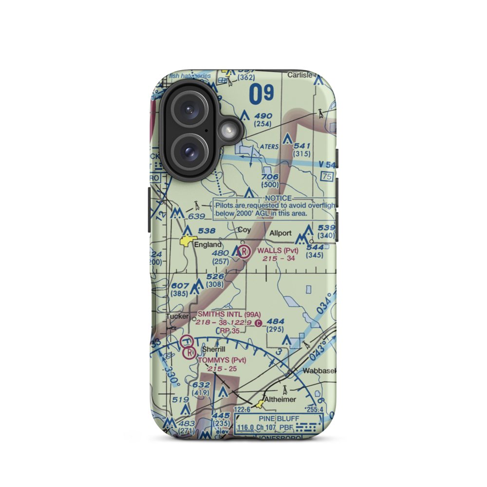 Walls Airport (1AR1) VFR Sectional  Tough iPhone Case iPhone 16 model shown