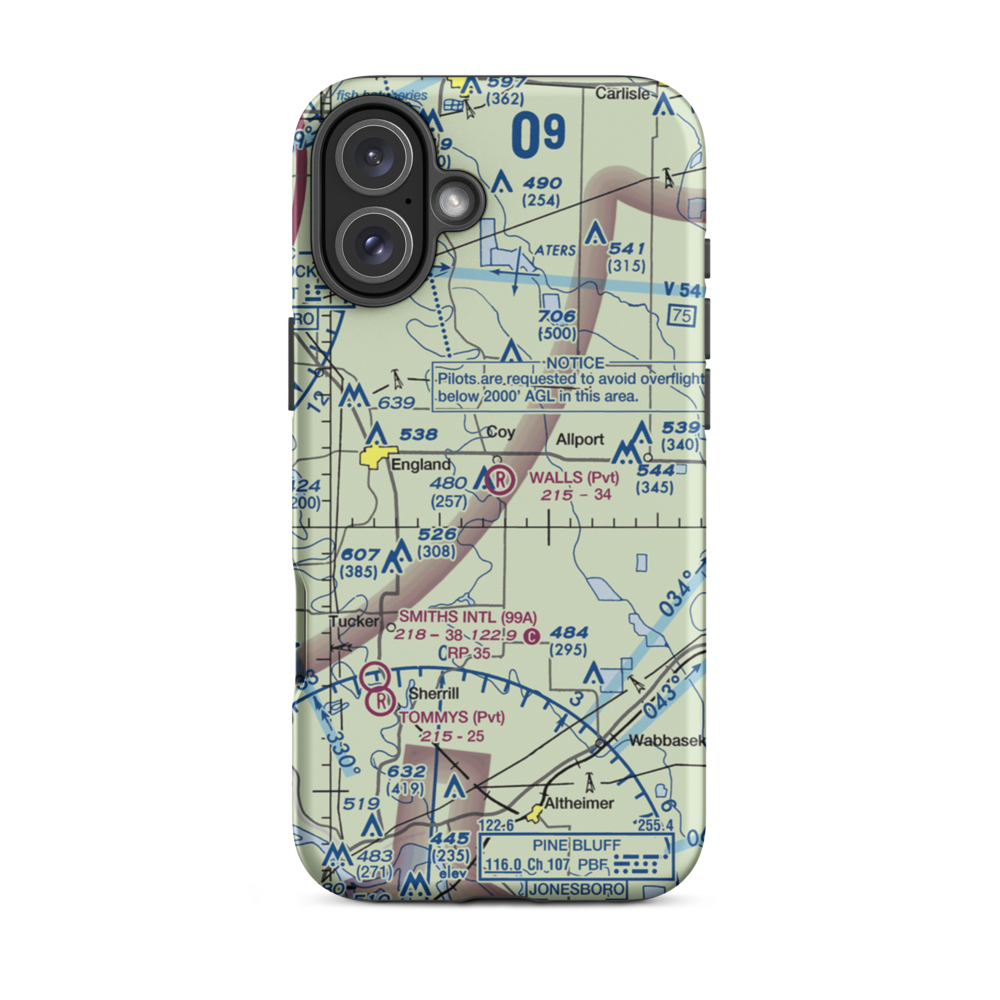 Walls Airport (1AR1) VFR Sectional  Tough iPhone Case iPhone 16 Plus model shown