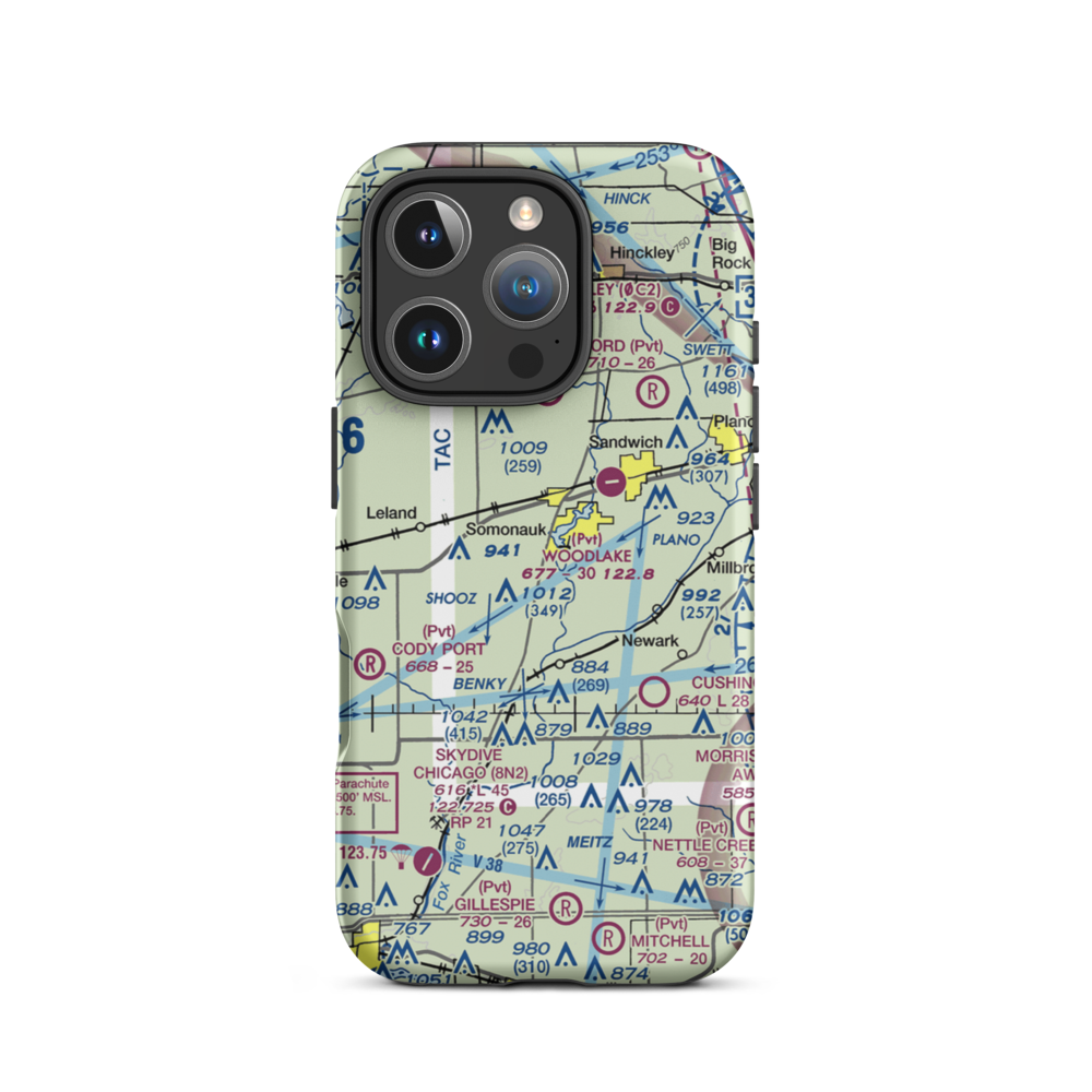Walnut Creek Airport (49IL) VFR Sectional  Tough iPhone Case iPhone 16 Pro model shown