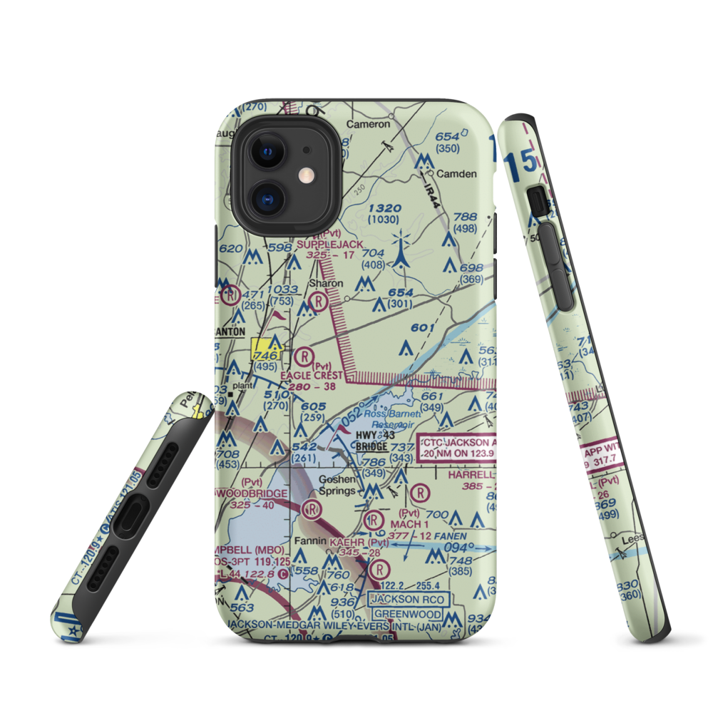 Walnut Creek Airport (5MS4) VFR Sectional  Tough iPhone Case iPhone 11 model shown