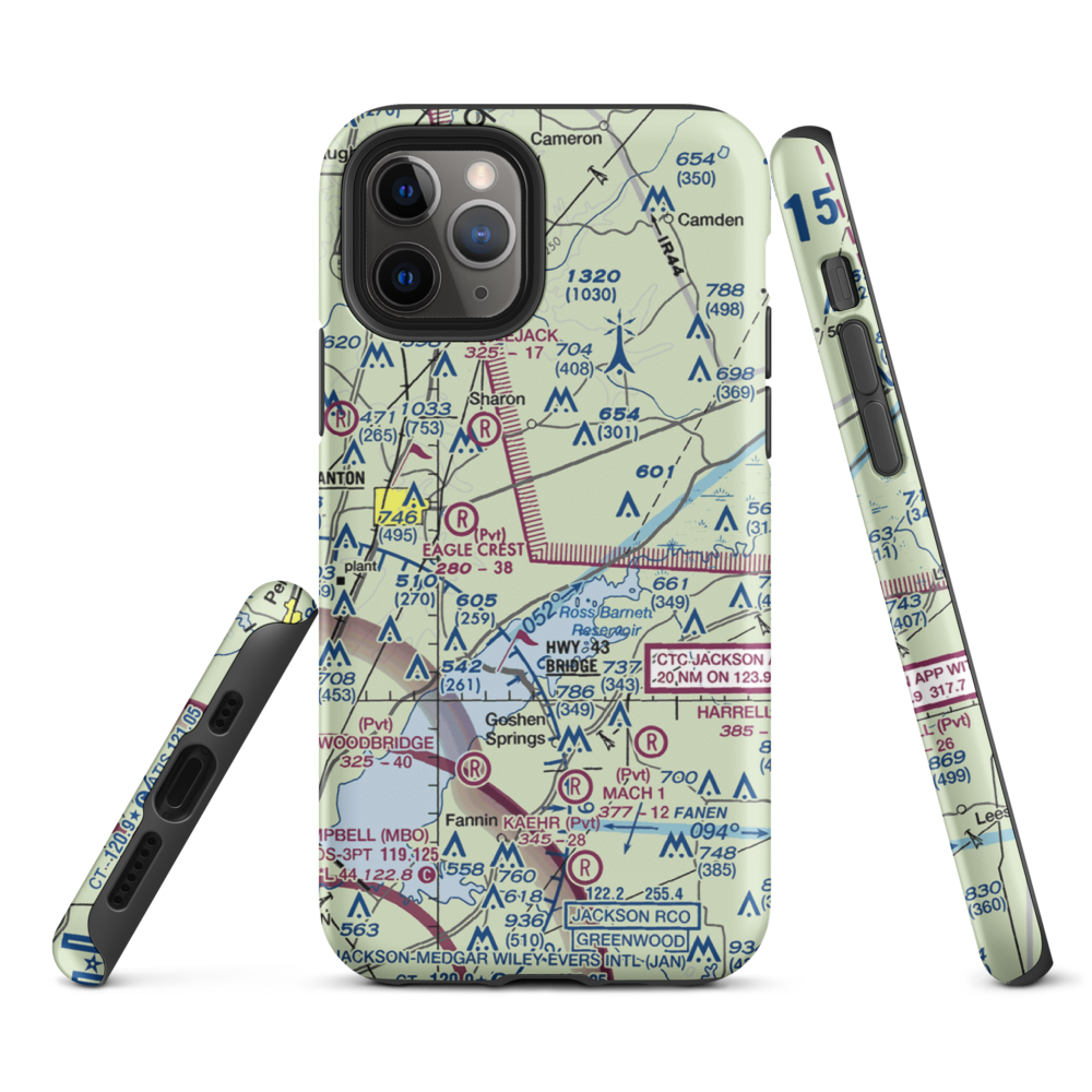 Walnut Creek Airport (5MS4) VFR Sectional  Tough iPhone Case iPhone 11 Pro model shown