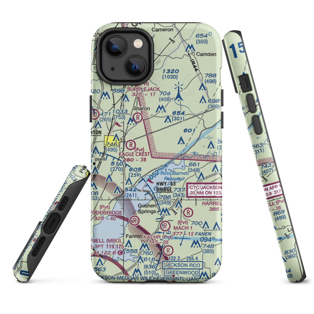 Walnut Creek Airport (5MS4) VFR Sectional  Tough iPhone Case iPhone 14 Plus model shown