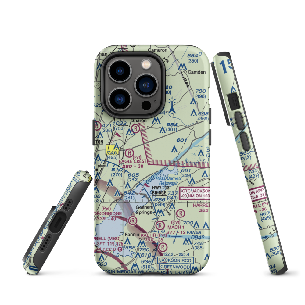 Walnut Creek Airport (5MS4) VFR Sectional  Tough iPhone Case iPhone 14 Pro model shown