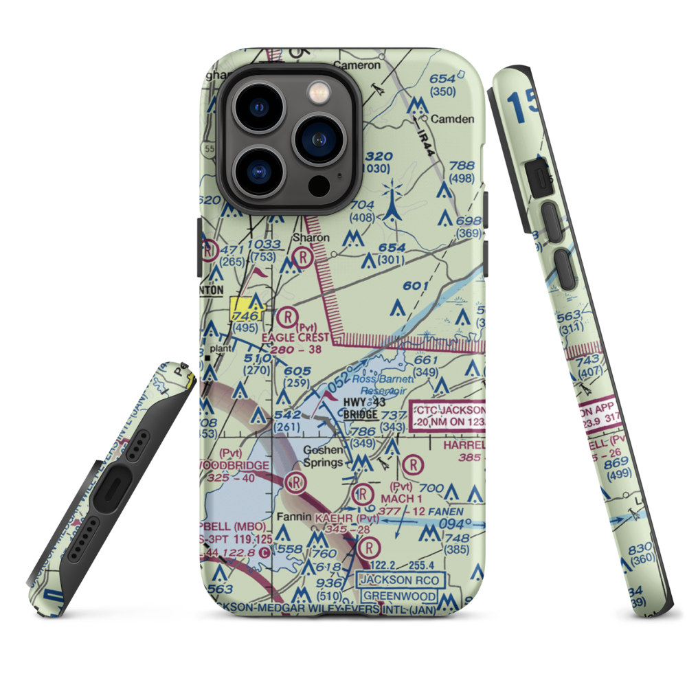 Walnut Creek Airport (5MS4) VFR Sectional  Tough iPhone Case iPhone 14 Pro Max model shown