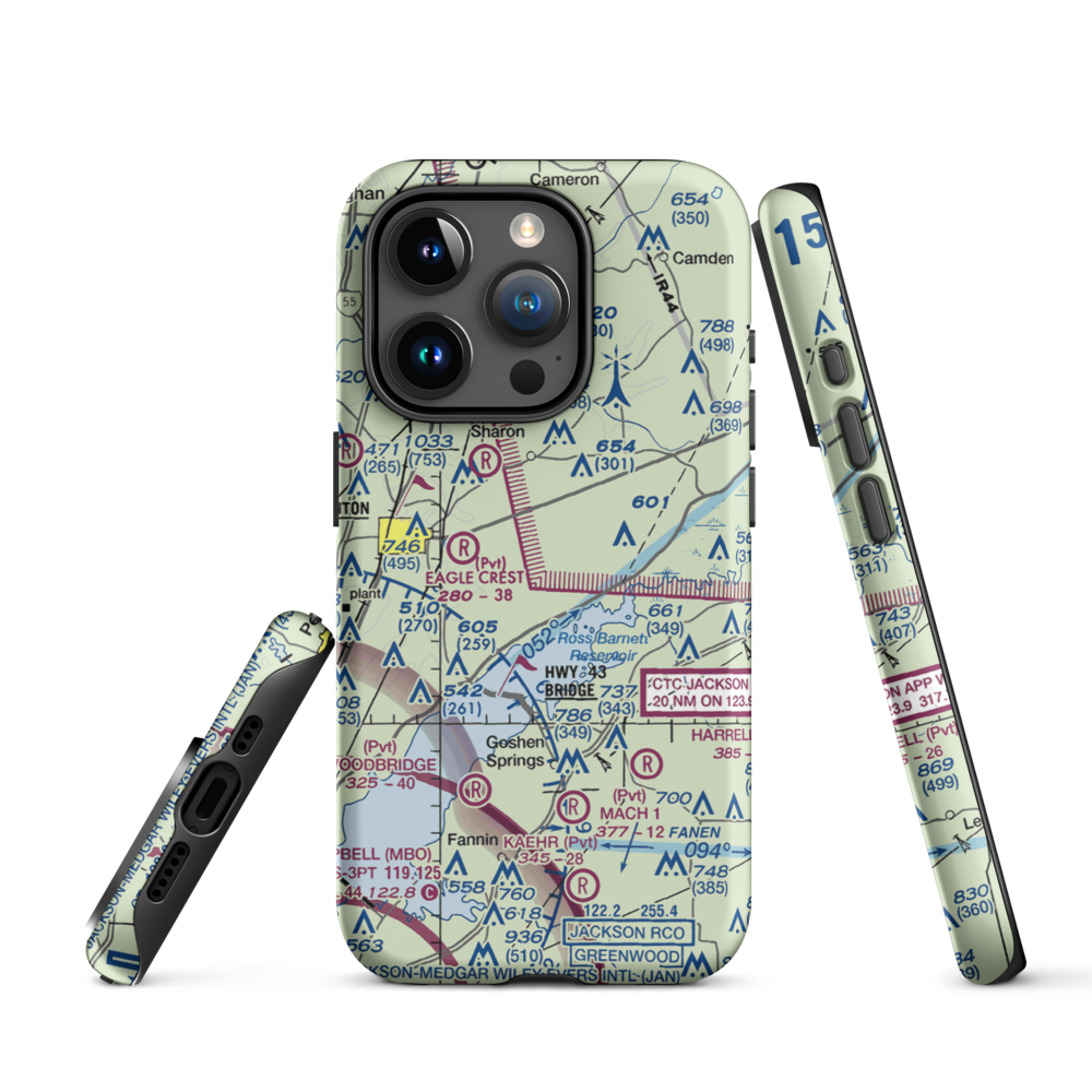 Walnut Creek Airport (5MS4) VFR Sectional  Tough iPhone Case iPhone 15 Pro model shown
