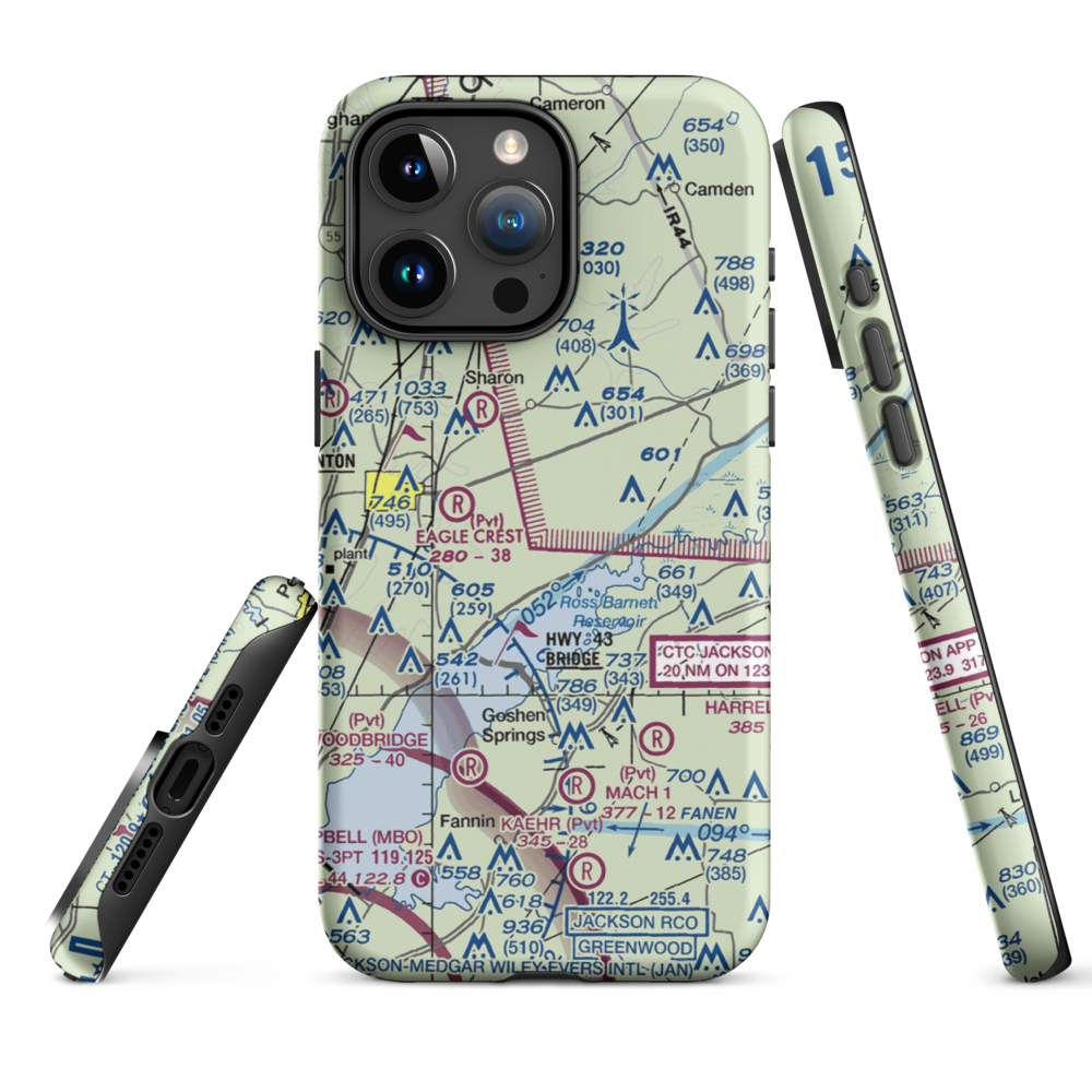 Walnut Creek Airport (5MS4) VFR Sectional  Tough iPhone Case iPhone 15 Pro Max model shown