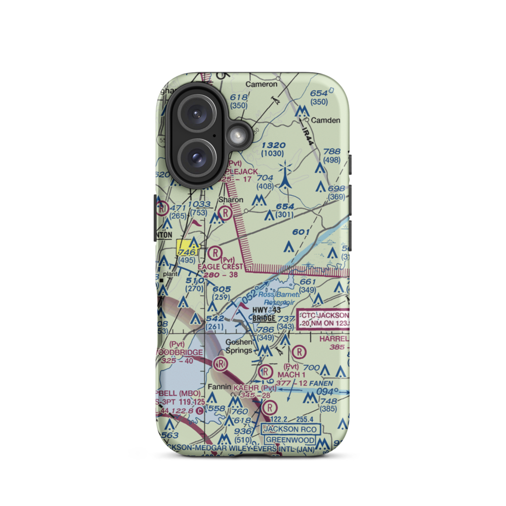 Walnut Creek Airport (5MS4) VFR Sectional  Tough iPhone Case iPhone 16 model shown
