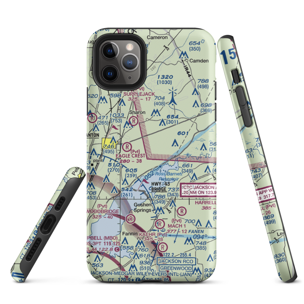 Walnut Creek Airport (5MS4) VFR Sectional  Tough iPhone Case iPhone 11 Pro Max model shown