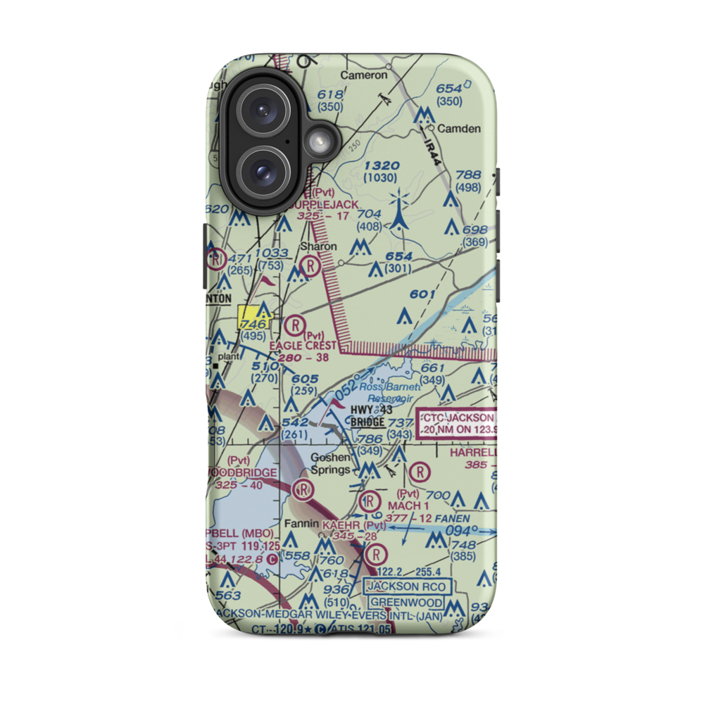 Walnut Creek Airport (5MS4) VFR Sectional  Tough iPhone Case iPhone 16 Plus model shown