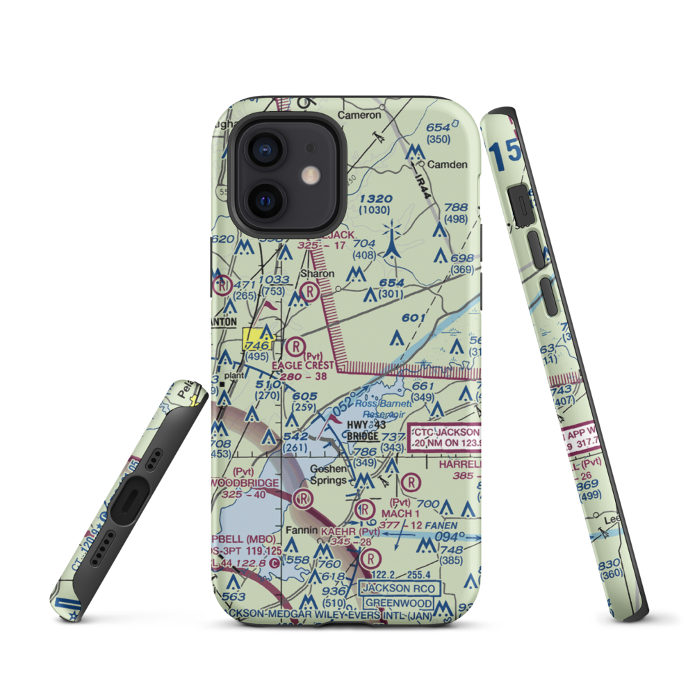 Walnut Creek Airport (5MS4) VFR Sectional  Tough iPhone Case iPhone 12 model shown