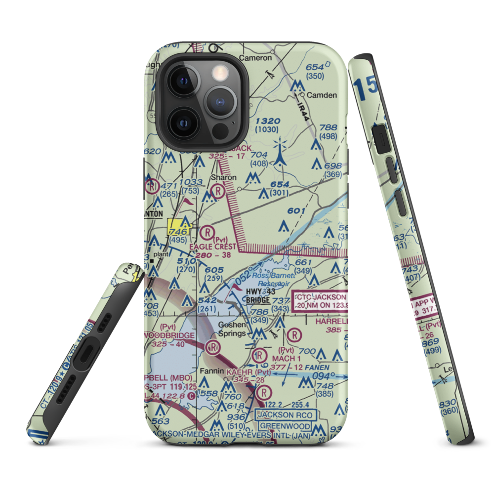 Walnut Creek Airport (5MS4) VFR Sectional  Tough iPhone Case iPhone 12 Pro Max model shown