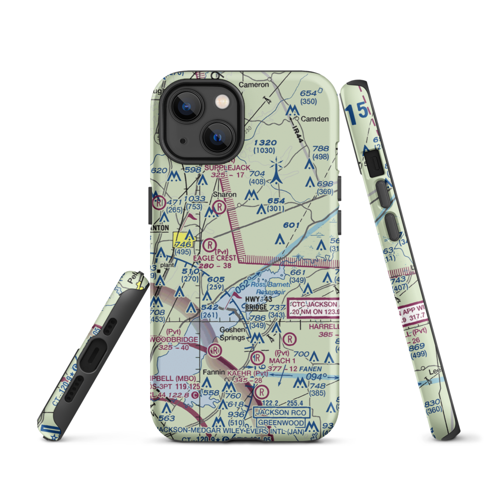 Walnut Creek Airport (5MS4) VFR Sectional  Tough iPhone Case iPhone 13 model shown
