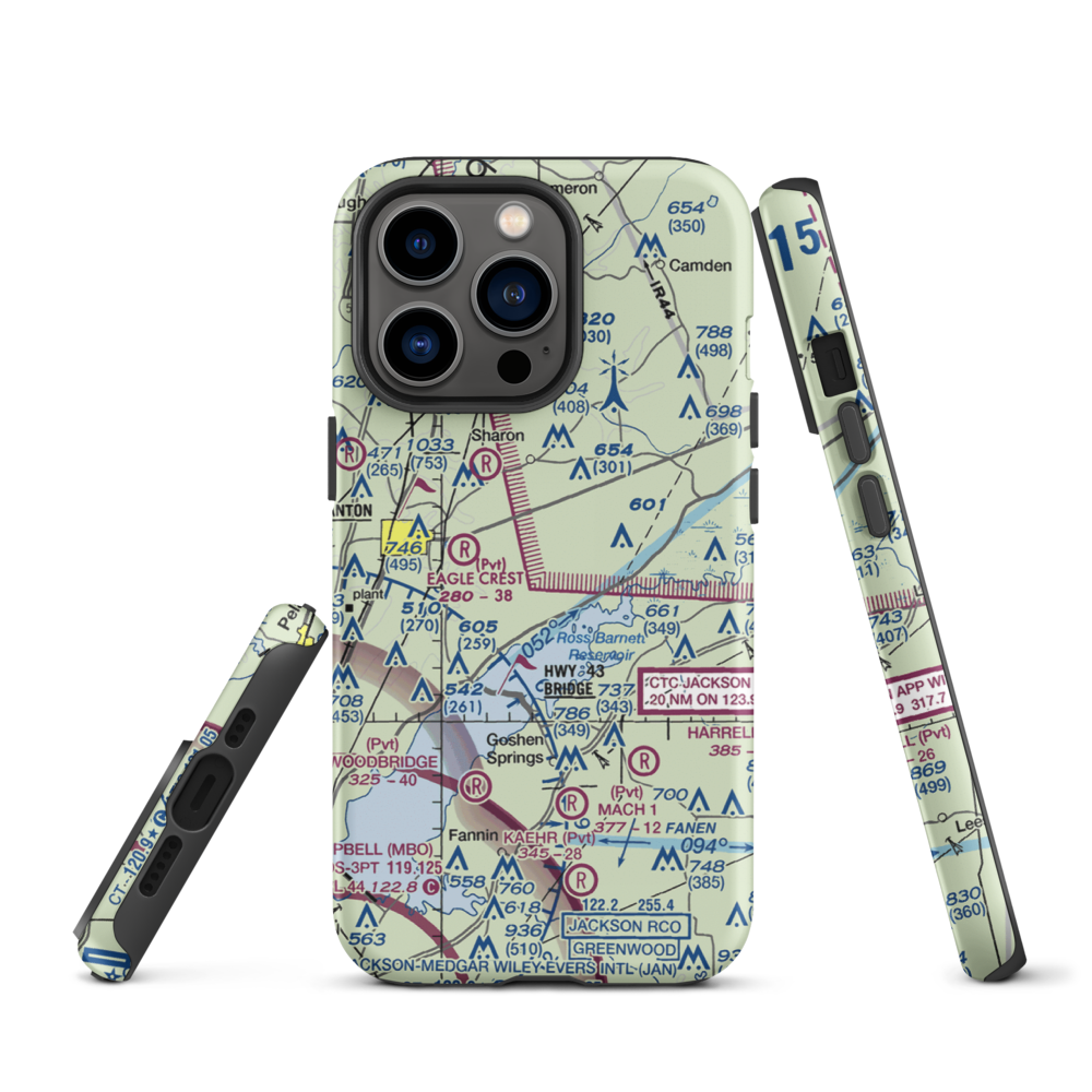 Walnut Creek Airport (5MS4) VFR Sectional  Tough iPhone Case iPhone 13 Pro model shown