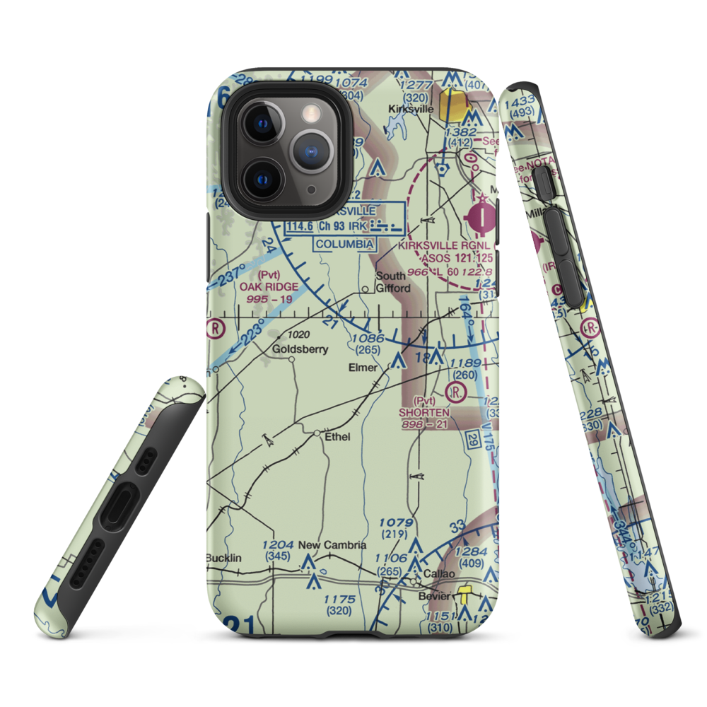 Walnut Creek Airport (76MO) VFR Sectional  Tough iPhone Case iPhone 11 Pro model shown