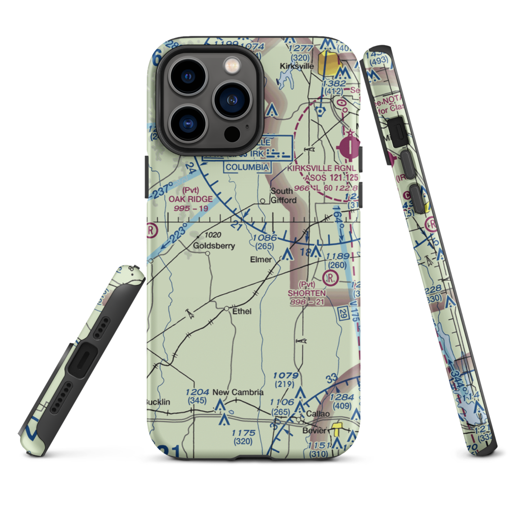 Walnut Creek Airport (76MO) VFR Sectional  Tough iPhone Case iPhone 13 Pro Max model shown