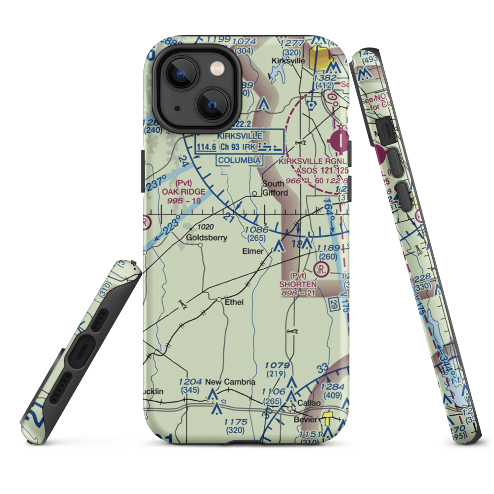 Walnut Creek Airport (76MO) VFR Sectional  Tough iPhone Case iPhone 14 Plus model shown
