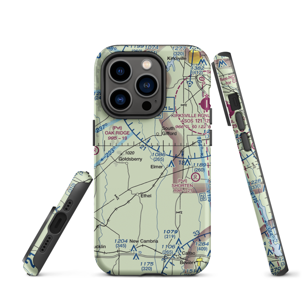Walnut Creek Airport (76MO) VFR Sectional  Tough iPhone Case iPhone 14 Pro model shown
