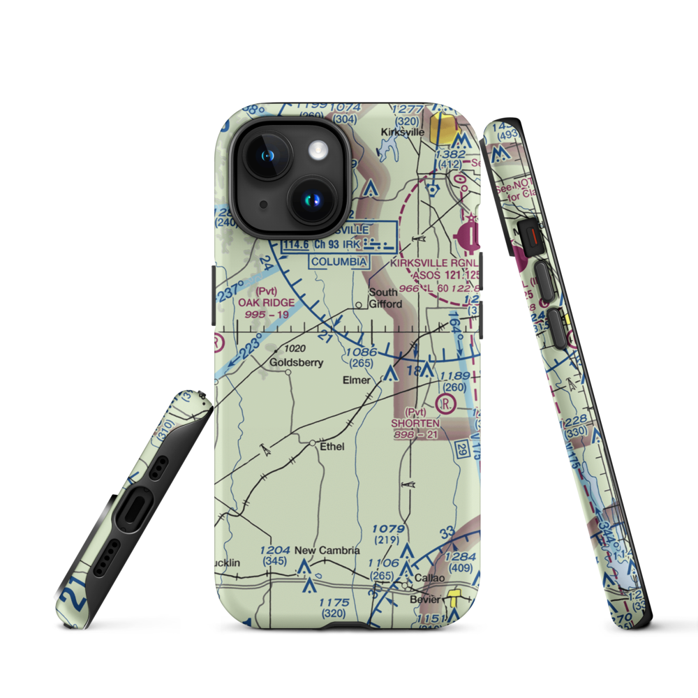 Walnut Creek Airport (76MO) VFR Sectional  Tough iPhone Case iPhone 15 model shown