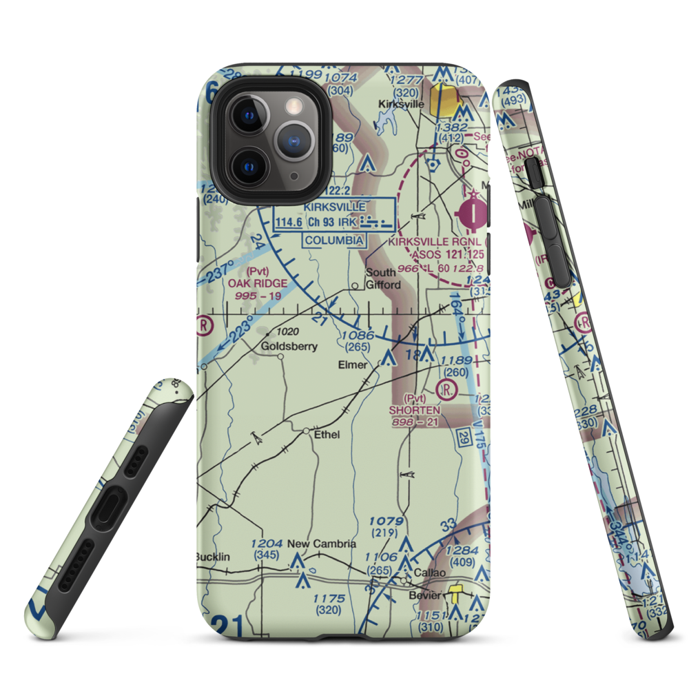 Walnut Creek Airport (76MO) VFR Sectional  Tough iPhone Case iPhone 11 Pro Max model shown
