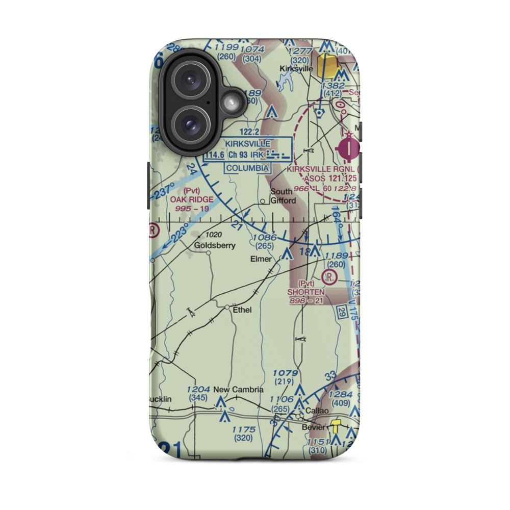 Walnut Creek Airport (76MO) VFR Sectional  Tough iPhone Case iPhone 16 Plus model shown