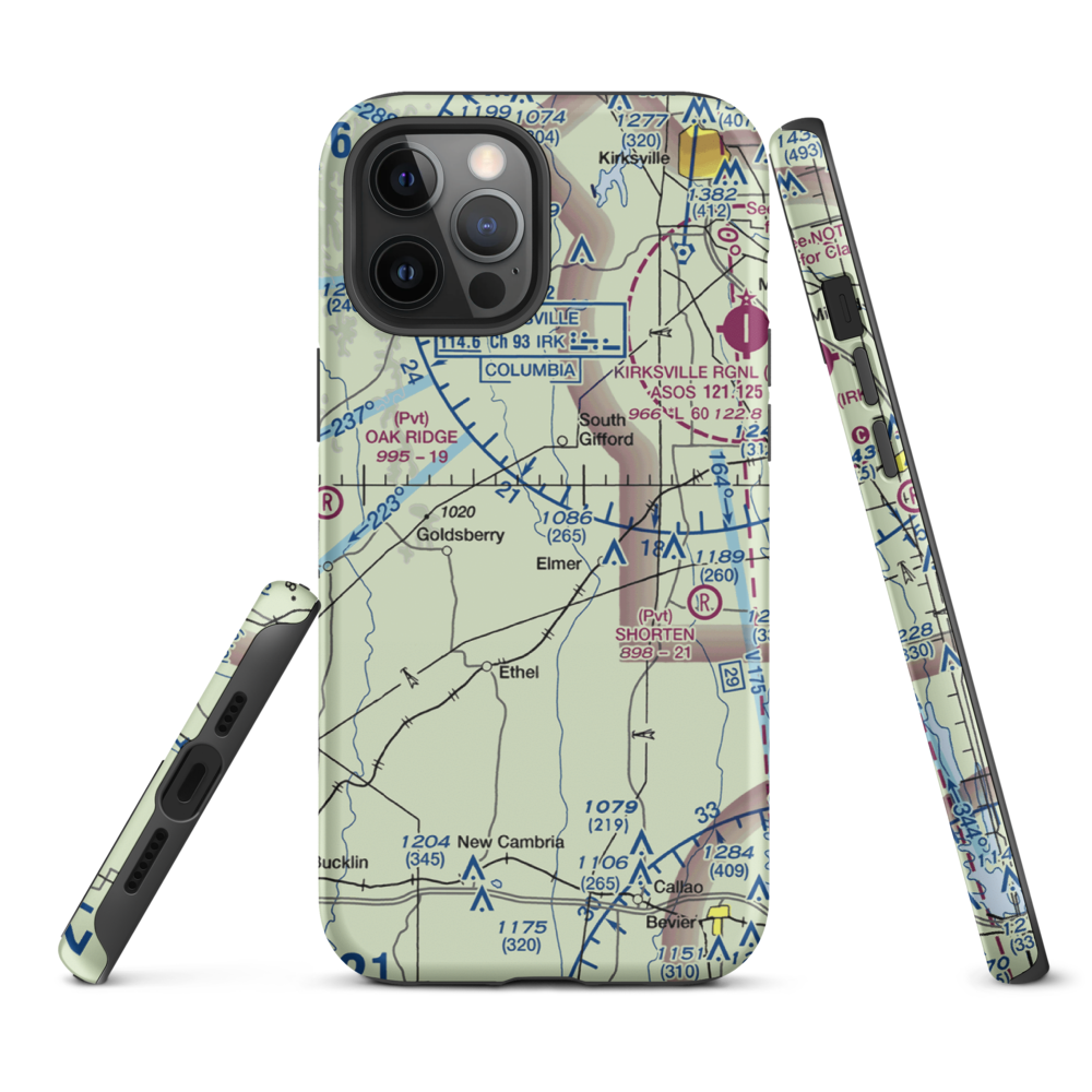Walnut Creek Airport (76MO) VFR Sectional  Tough iPhone Case iPhone 12 Pro Max model shown