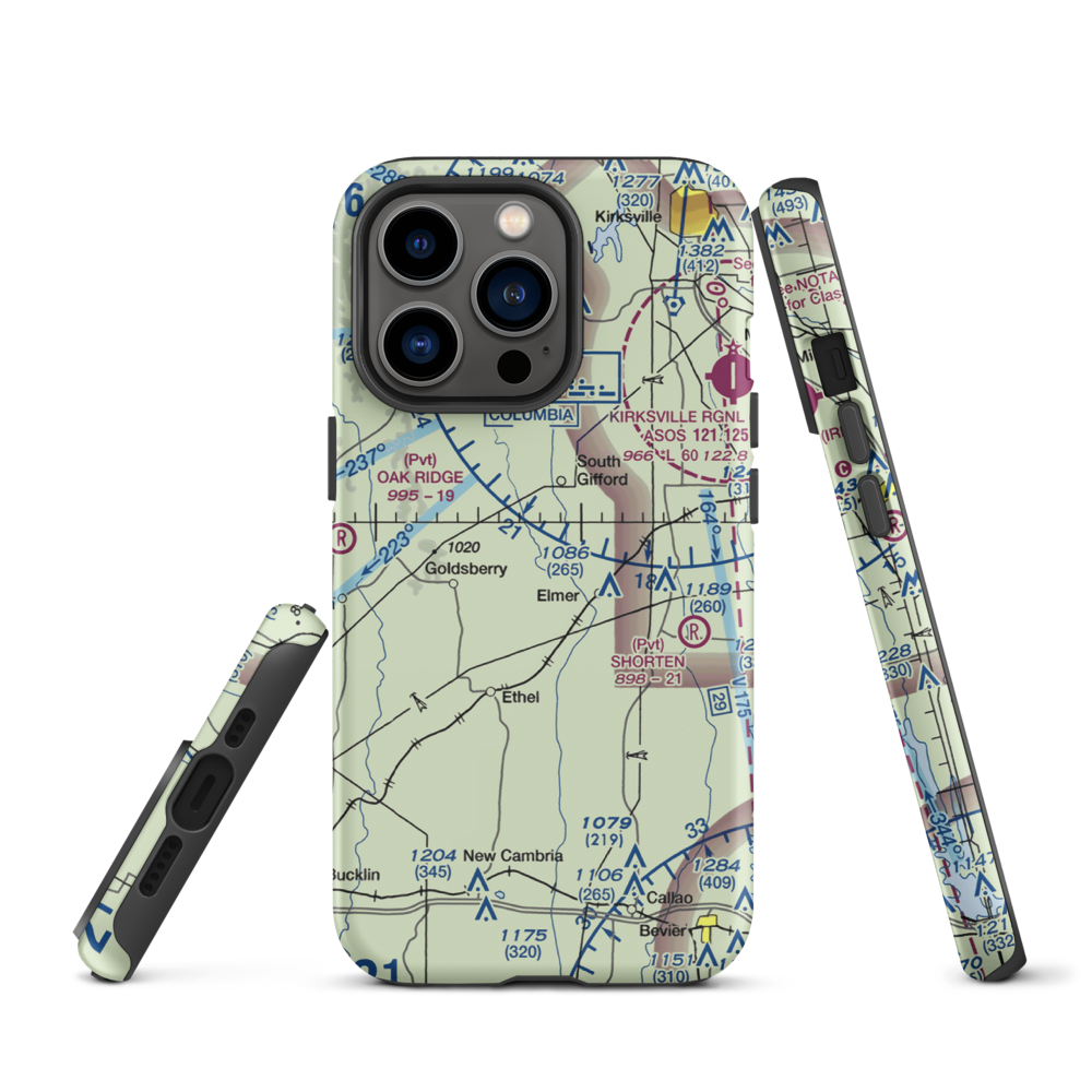 Walnut Creek Airport (76MO) VFR Sectional  Tough iPhone Case iPhone 13 Pro model shown