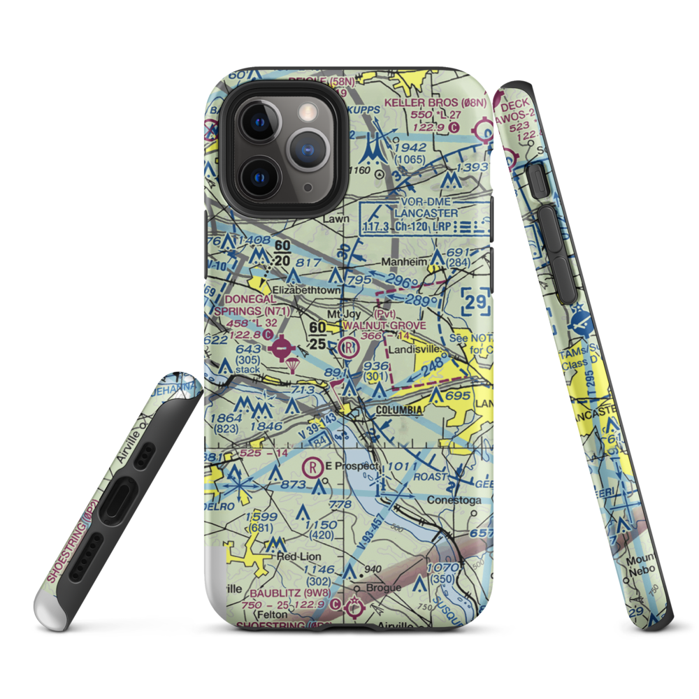 Walnut Grove Airport (19PN) VFR Sectional  Tough iPhone Case iPhone 11 Pro model shown