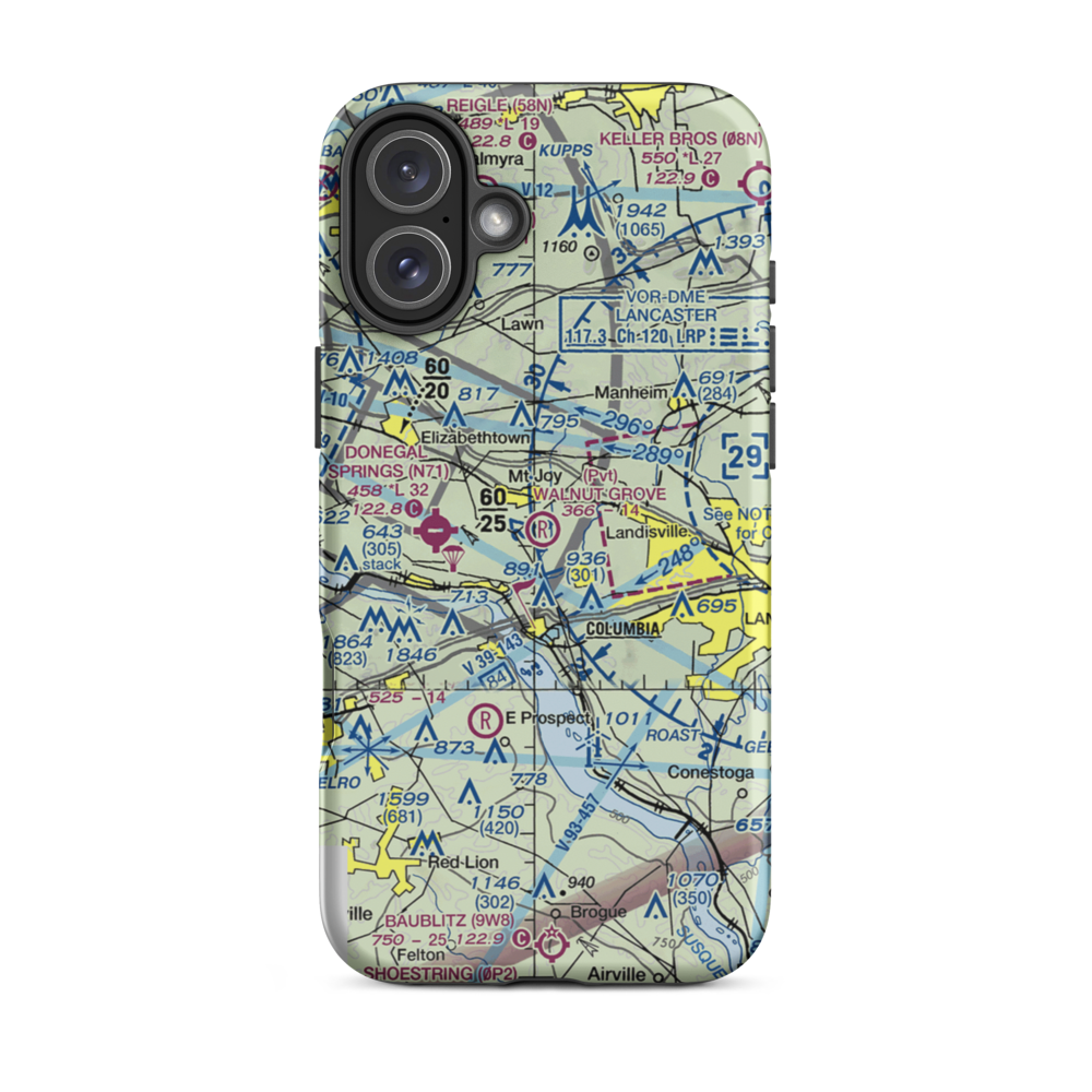 Walnut Grove Airport (19PN) VFR Sectional  Tough iPhone Case iPhone 16 Plus model shown