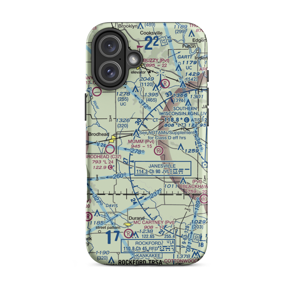 Walnut Wash Airport (6WI7) VFR Sectional  Tough iPhone Case iPhone 16 Plus model shown
