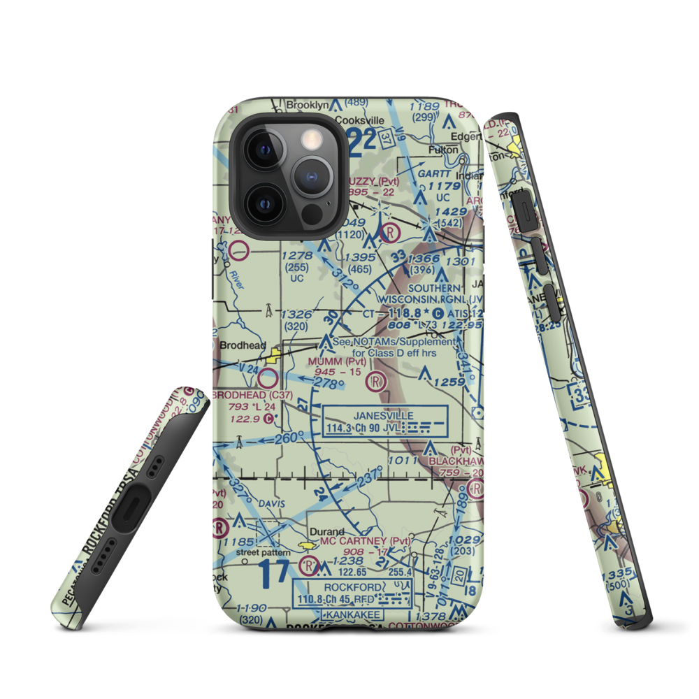 Walnut Wash Airport (6WI7) VFR Sectional  Tough iPhone Case iPhone 12 Pro model shown