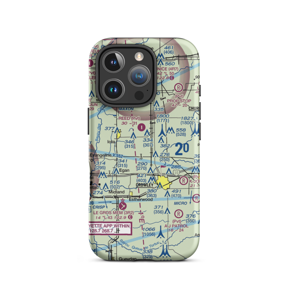 Walsh Airport (LA90) VFR Sectional  Tough iPhone Case iPhone 16 Pro model shown