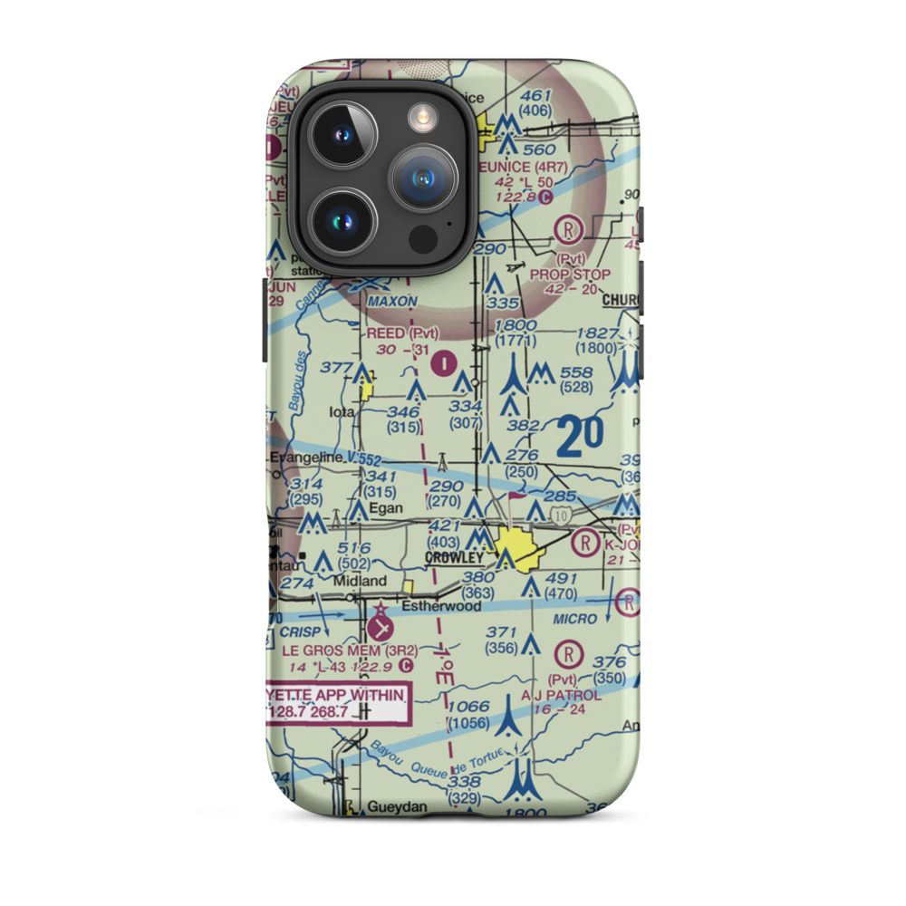 Walsh Airport (LA90) VFR Sectional  Tough iPhone Case iPhone 16 Pro Max model shown