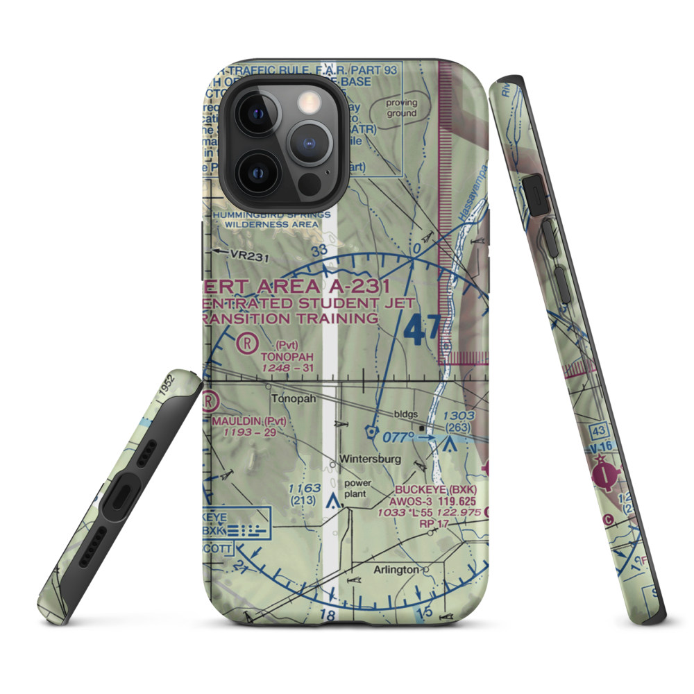 Waltenberry Field Ultralightport (13AZ) VFR Sectional  Tough iPhone Case iPhone 12 Pro Max model shown