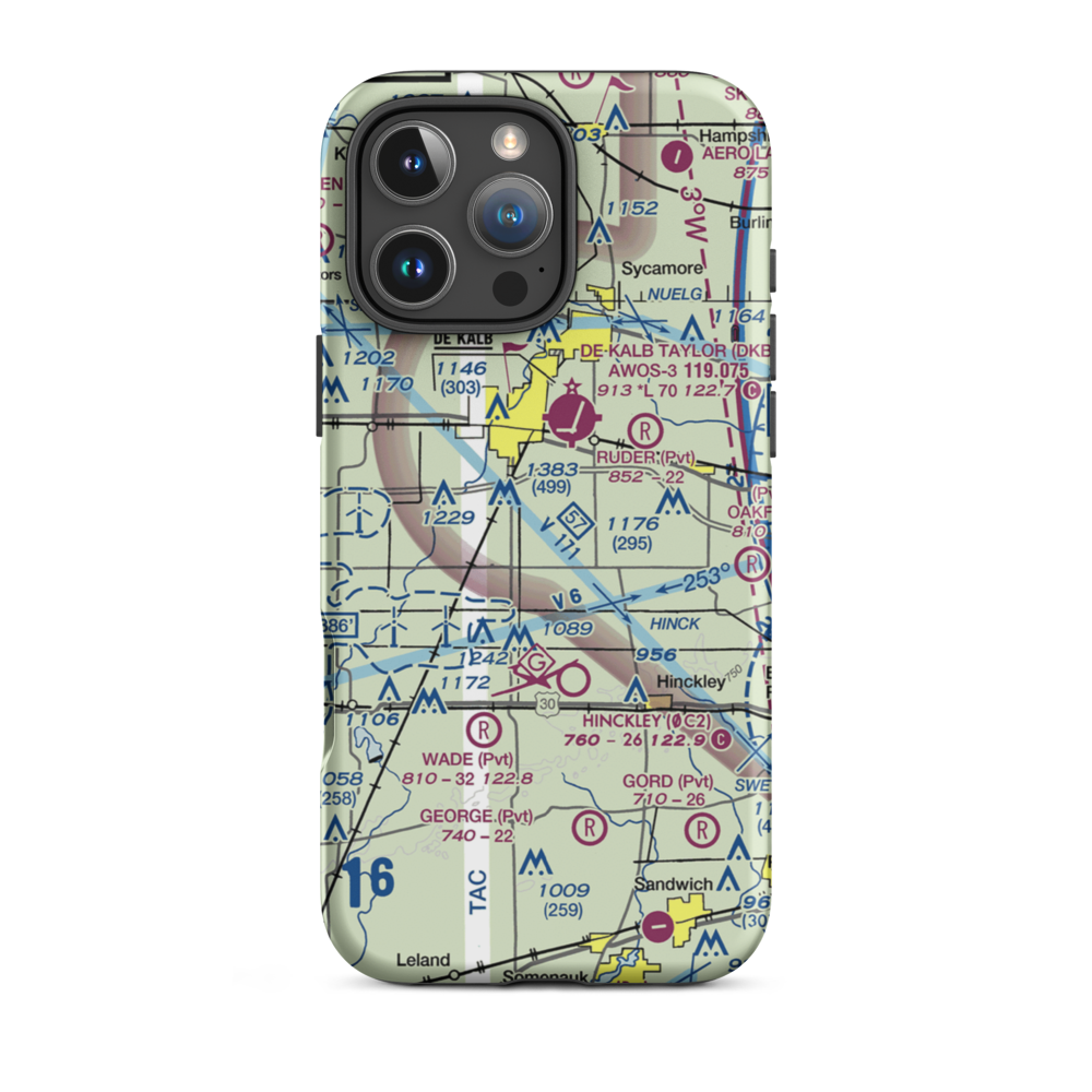 Walter Airport (0IL8) VFR Sectional  Tough iPhone Case iPhone 16 Pro Max model shown