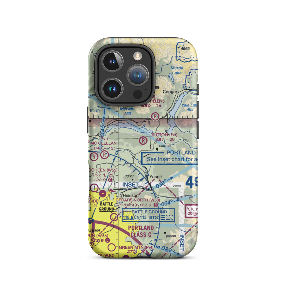 Walter Sutton's Private Strip (WA79) VFR Sectional  Tough iPhone Case iPhone 16 Pro model shown