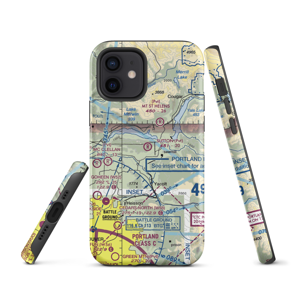 Walter Sutton's Private Strip (WA79) VFR Sectional  Tough iPhone Case iPhone 12 model shown