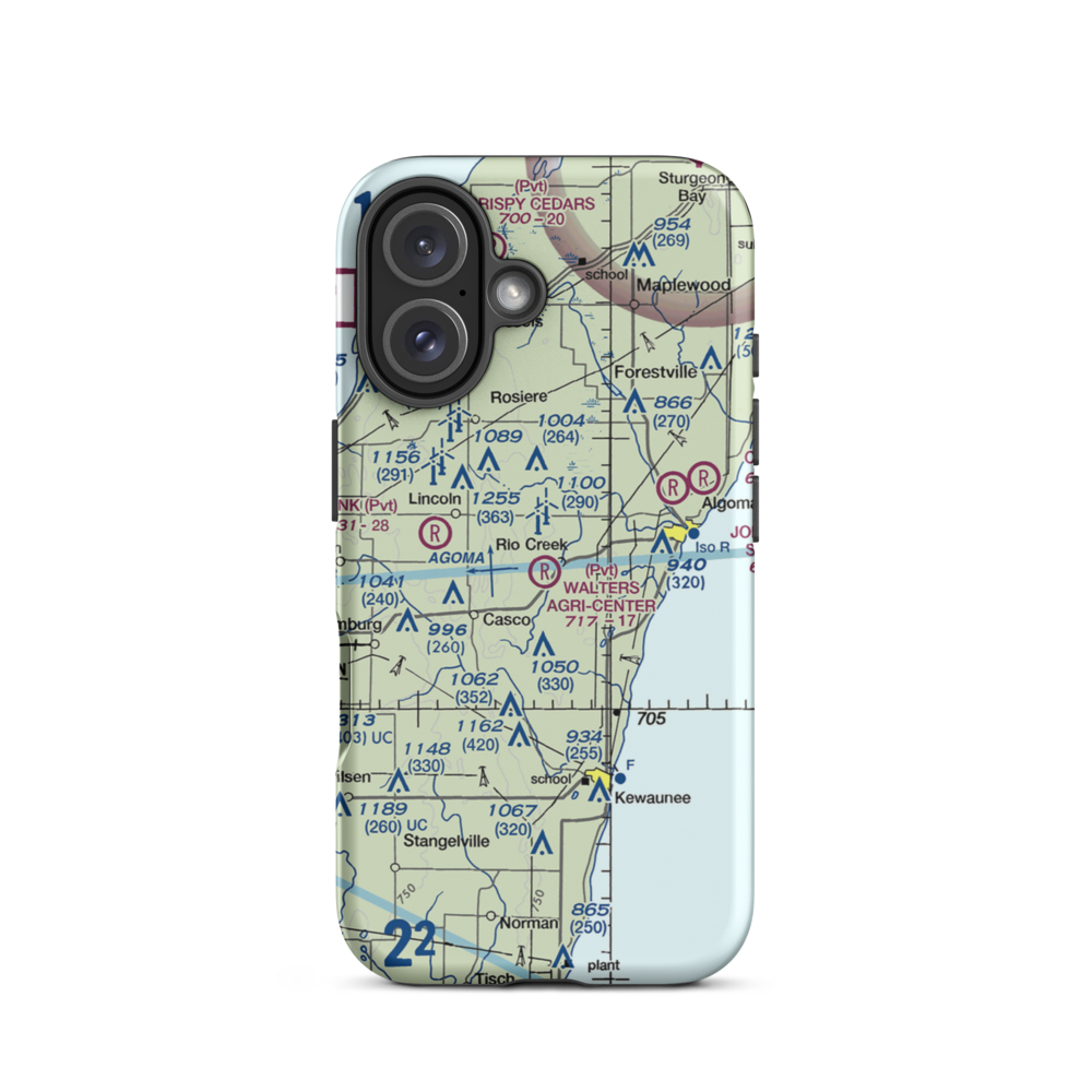 Walter's Agri-Center Airport (WI28) VFR Sectional  Tough iPhone Case iPhone 16 model shown