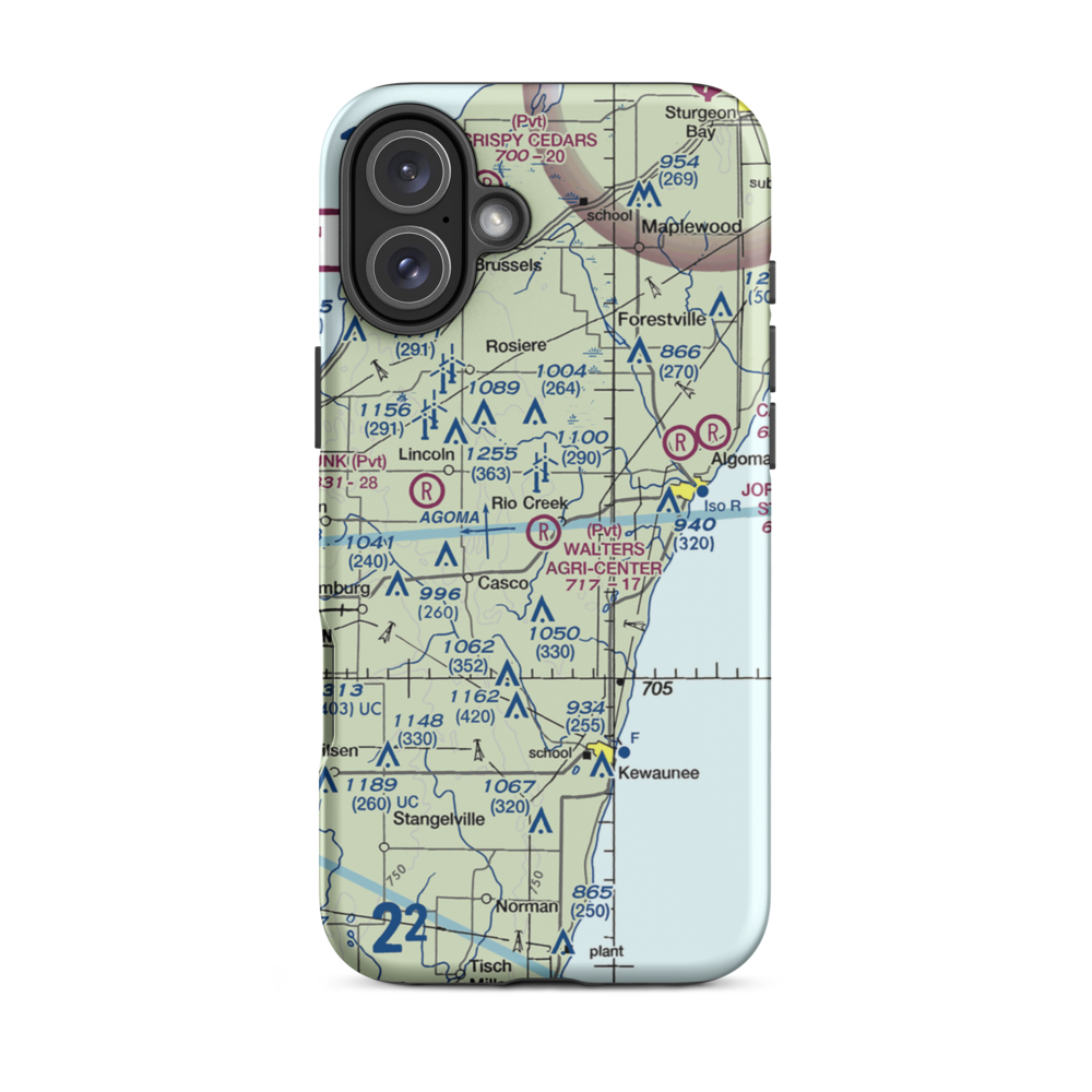 Walter's Agri-Center Airport (WI28) VFR Sectional  Tough iPhone Case iPhone 16 Plus model shown
