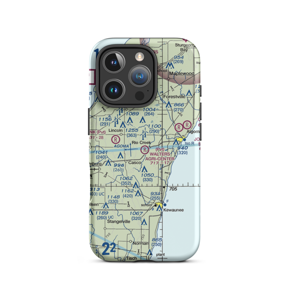 Walter's Agri-Center Airport (WI28) VFR Sectional  Tough iPhone Case iPhone 16 Pro model shown