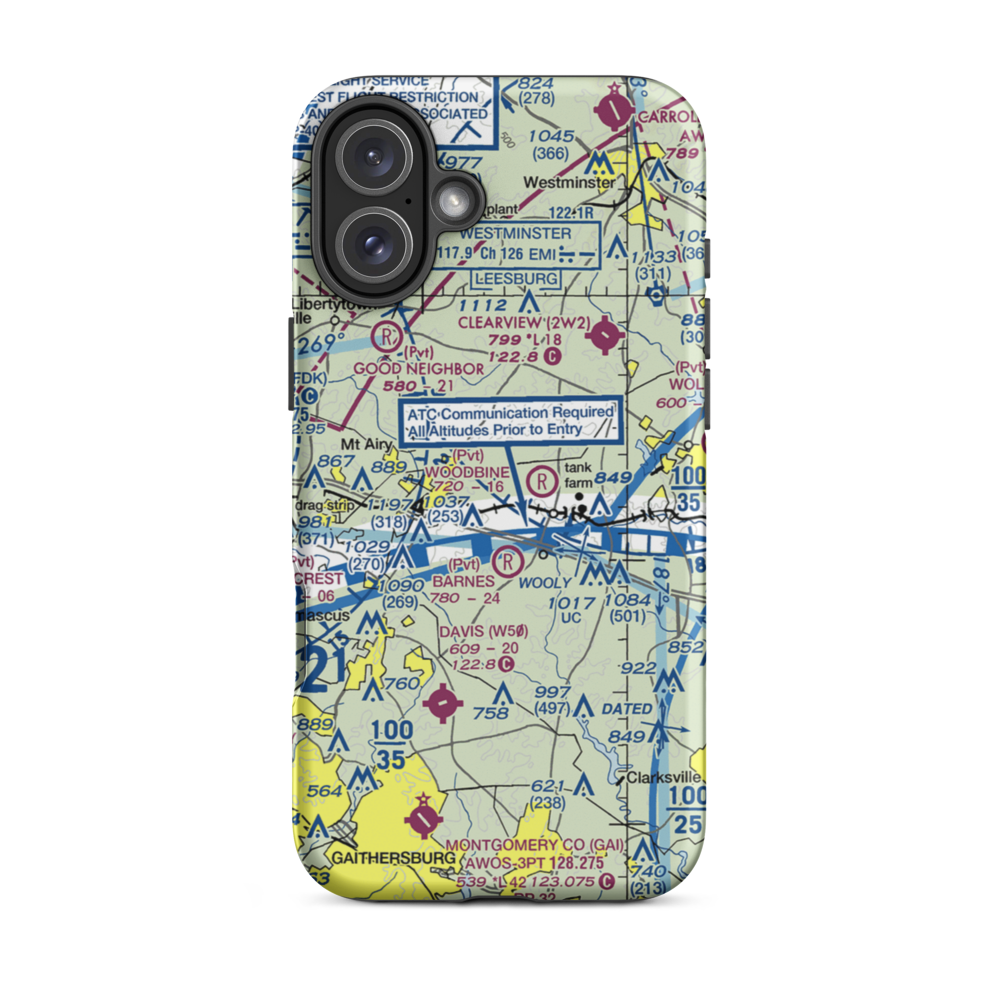Walters Airport (0MD6) VFR Sectional  Tough iPhone Case iPhone 16 Plus model shown