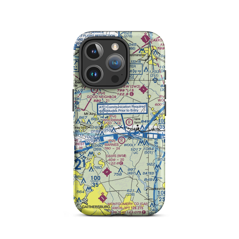Walters Airport (0MD6) VFR Sectional  Tough iPhone Case iPhone 16 Pro model shown