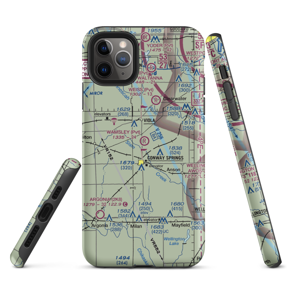 Wamsley Field (SN36) VFR Sectional  Tough iPhone Case iPhone 11 Pro Max model shown