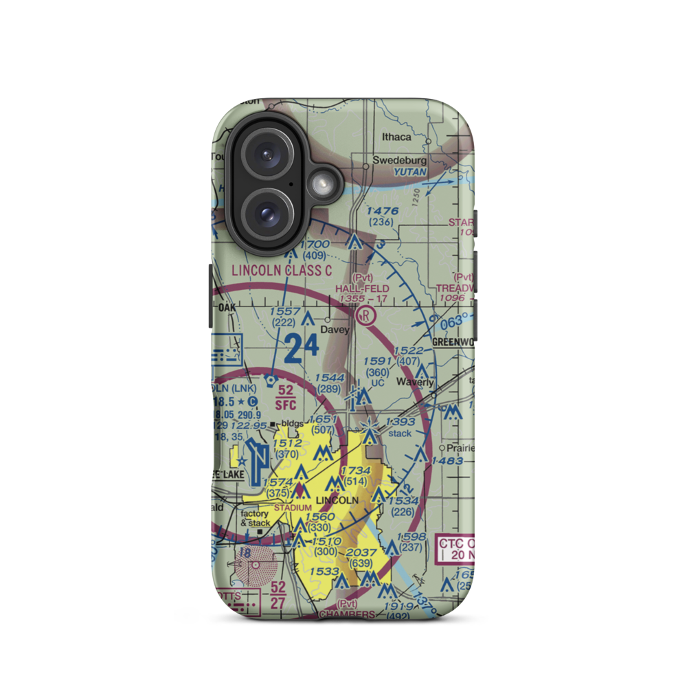 Warbonnet Ag Strip (NE39) VFR Sectional  Tough iPhone Case iPhone 16 model shown