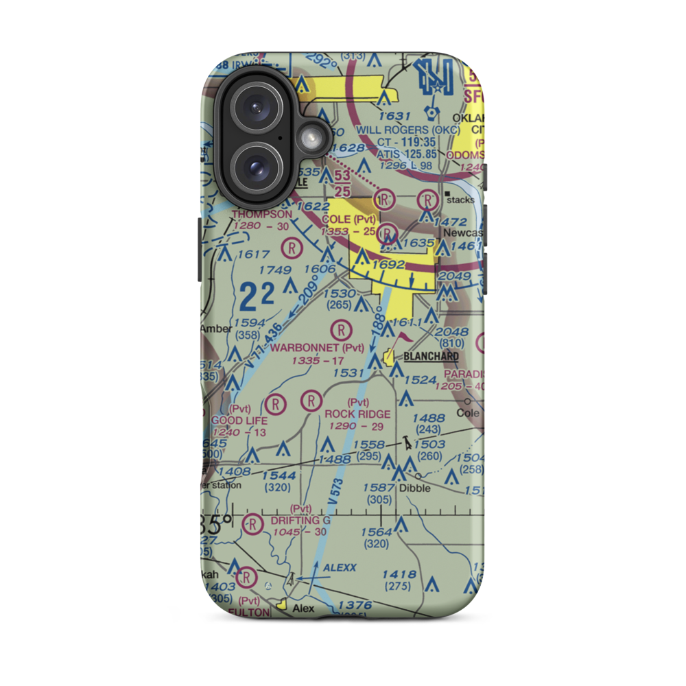 Warbonnet Airport (8OK1) VFR Sectional  Tough iPhone Case iPhone 16 Plus model shown