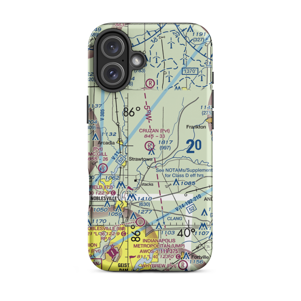 Ward Airport (II27) VFR Sectional  Tough iPhone Case iPhone 16 Plus model shown
