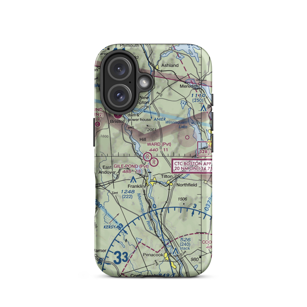 Ward Field (NH20) VFR Sectional  Tough iPhone Case iPhone 16 model shown