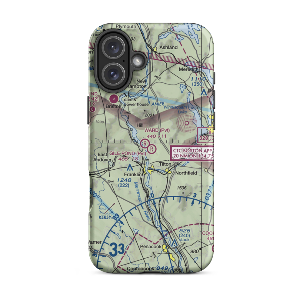 Ward Field (NH20) VFR Sectional  Tough iPhone Case iPhone 16 Plus model shown