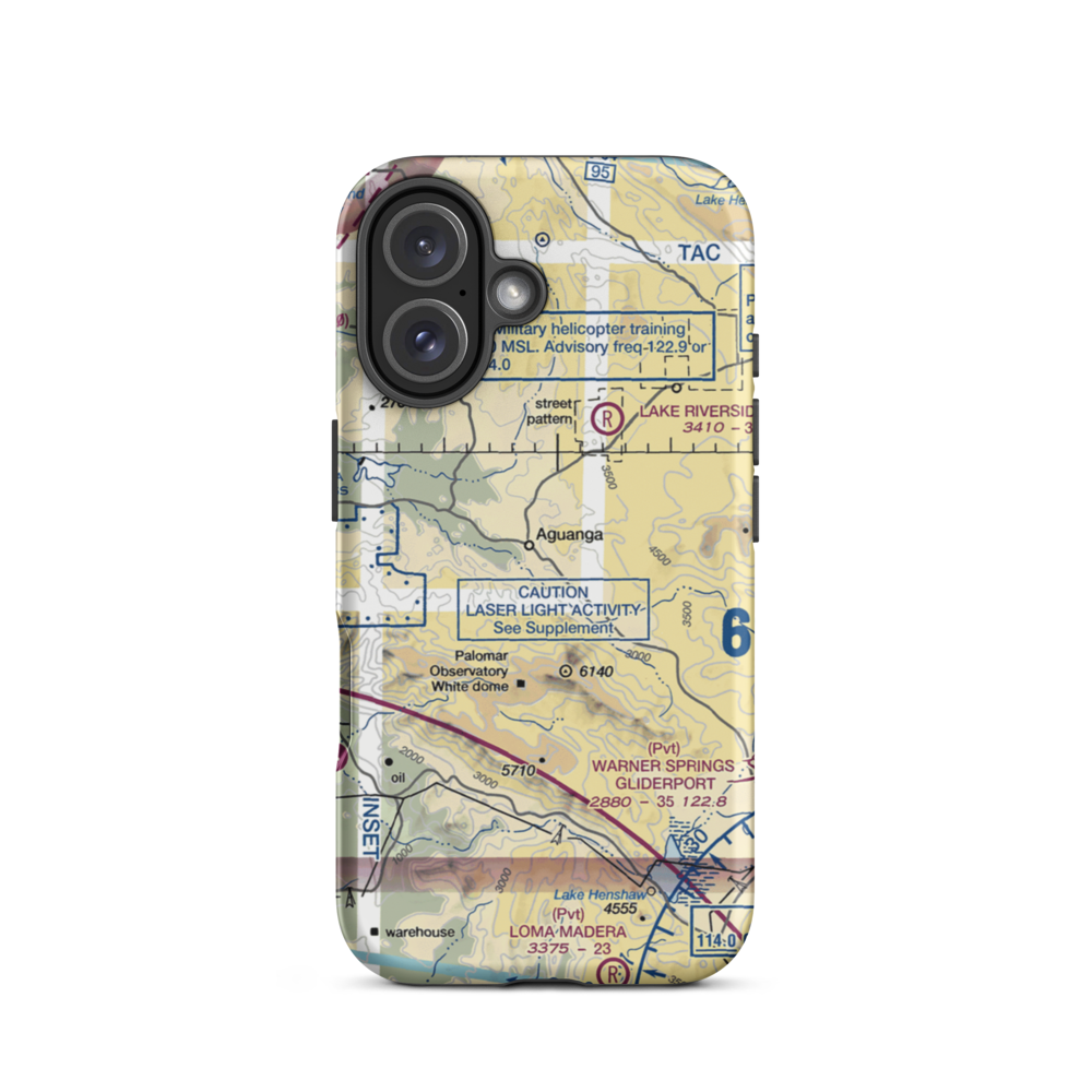 Ward Ranch Airport (0CA8) VFR Sectional  Tough iPhone Case iPhone 16 model shown